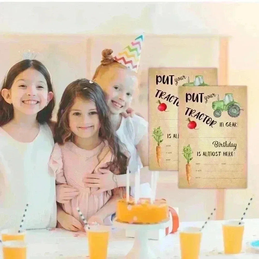 Tractor‎ birthday invitations